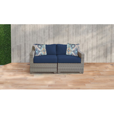 Aristidis 70'' High-Density Polyethylene (HDPE) Wicker Outdoor Loveseat