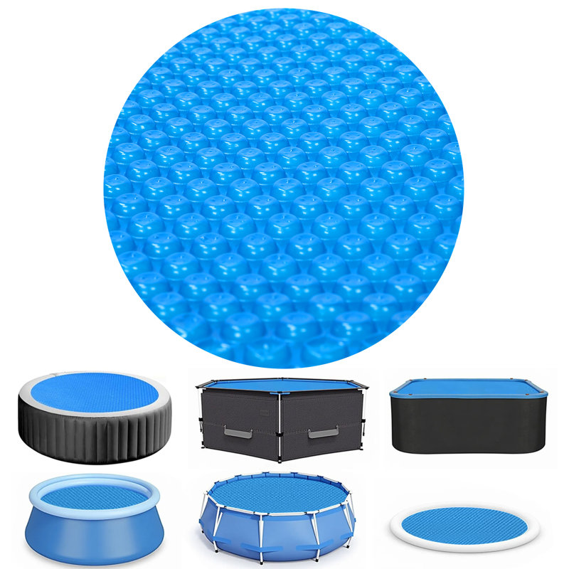 Winado 8 Mil 15 Ft. Housse solaire bleue ronde pour piscine, L 180 po x P 180 po