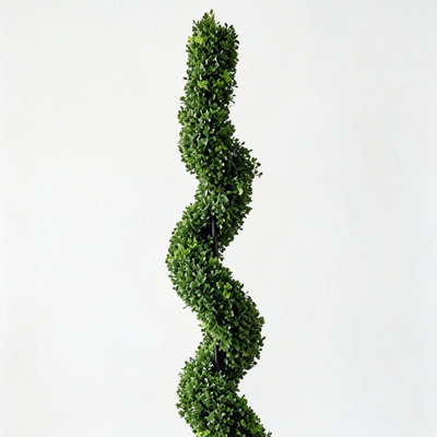 5 pieds artificiels en forme de buis artificiel en spirale - verdure dense et réaliste, dimension totale de 10,5 x 10,6 pouces - arbuste de plancher décoratif intérieur / extérieur