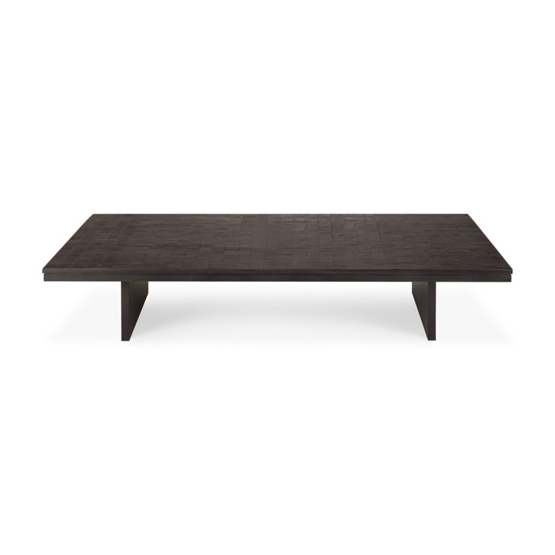 Grooves Solid Wood Coffee Table, 13.5" H x 67" L x 47.5" W
