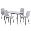  Aspen Sintered Stone Square Table with 2 Straight Stitch Upholstered Fabric Chairs - Modern Dining Set-521334291-531131457