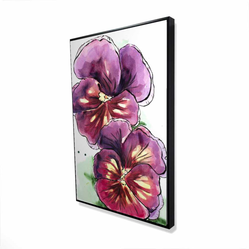 Deux orchidées en fleurs - Décoration florale mauve, H 37,25 po x l 25,25 po