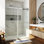 Porte de douche à double fermeture coulissante sans cadre avec verre transparent de 3/8 po (10 mm) Opal Mirage MCOCOD l 56-60,75 po x H 76 po