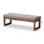 Banc rembourré en bois brun noyer Veronica-69474416