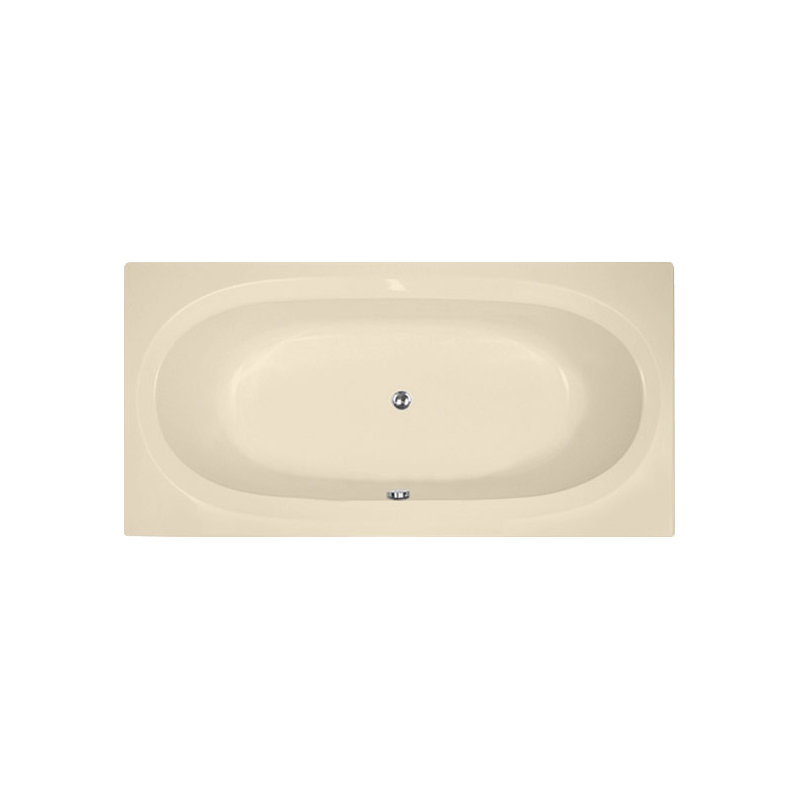 Caribe 72'' L Soaking Bathtub, Bone, Polished Chrome