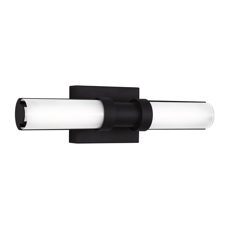 Midnight Black Frosted LED Vanity Light with Steel Fixture