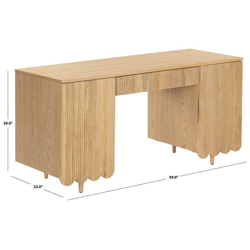 Kristy Fluted Wood Desk