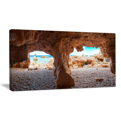 Denia Las Rotas Beach Caves - reproduction de photo sur toile tendue