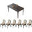 Simple Style Black Solid Wood Dining Table Set-98372484