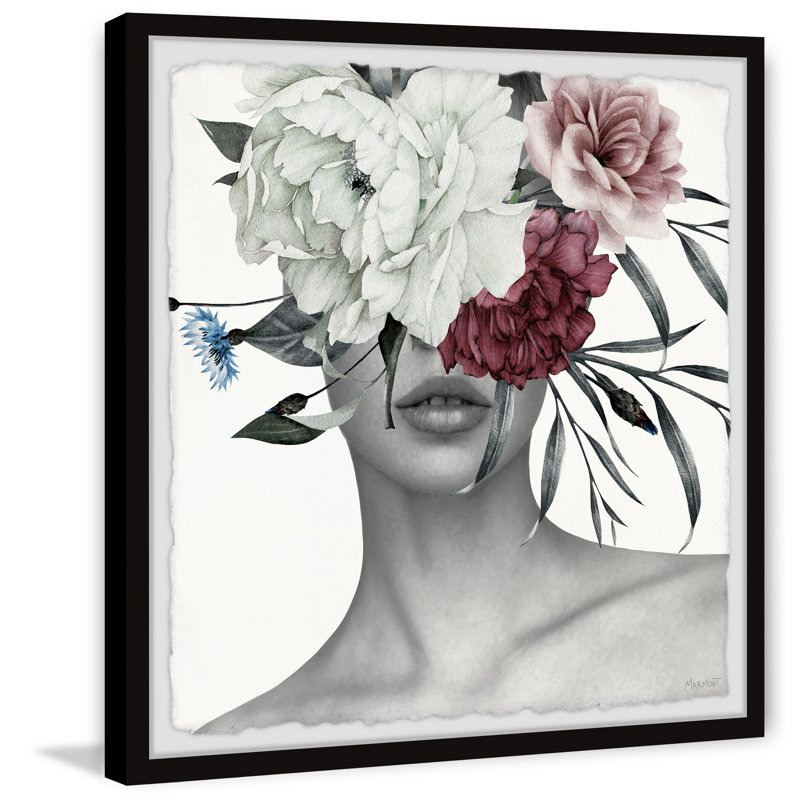 «Trendy Crown Florals» par Marmont Hill - photographie encadrée sur papier, H 24 po x l 24 po x 1,5 po