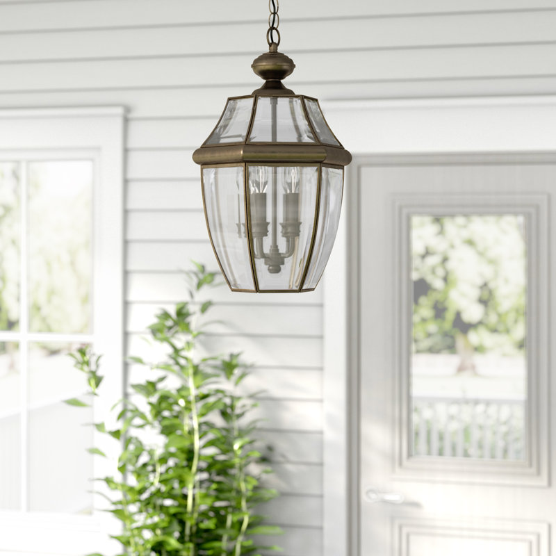  Lanterne suspendue extérieure à 3 ampoules, 53 cm de hauteur, fonctionnant uniquement sur secteur, Oui, Bronze Antique
