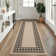 Modern Easy Jute Rug Machine Washable Geometric Bordered Indoor Outdoor Carpet with Non-Slip Backing, Non-Shedding Floor Cover for Backyard, Bedroom, Patio