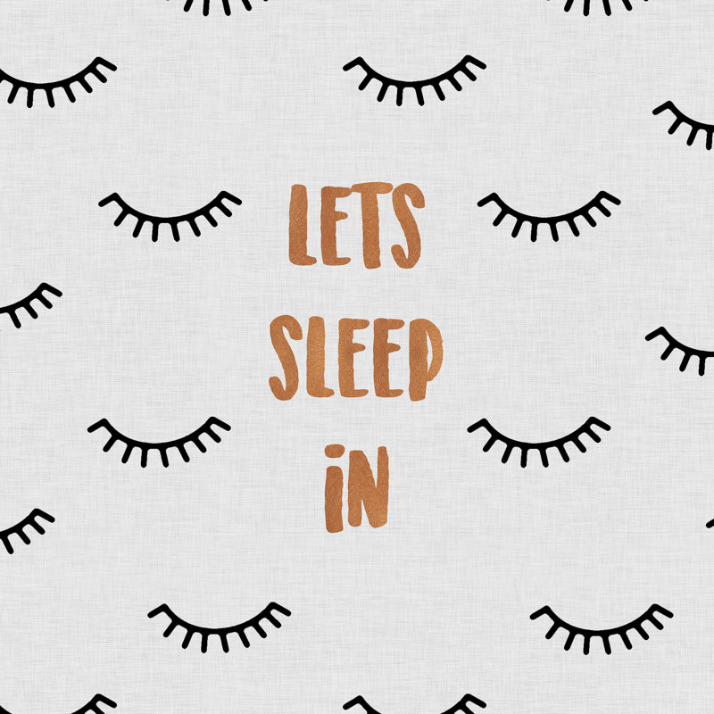 «Lets Sleep in Chamber Quote», impression, H 12 po x l 12 po, Cadre simple argenté, Non