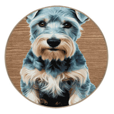 Washable Kerry Blue Terrier Dogs Area Rug