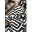 Tapis en polyester recyclé noir et ivoire Luna Meara-129400685