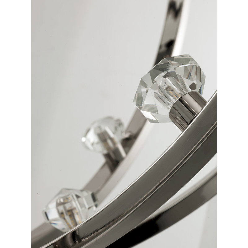 6 - Light Dimmable Globe Chandelier, Polished Nickel