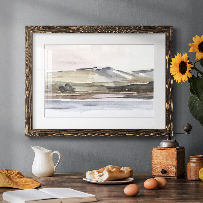 Autumn Mountain Valley I, reproduction d'art sur papier, Noyer, H 18 po x l 26 po x P 1,5 po
