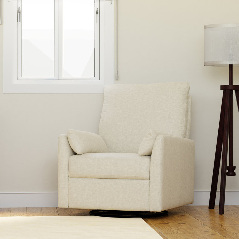 Fauteuil inclinable pivotant Ethan en tissu performant, Crème