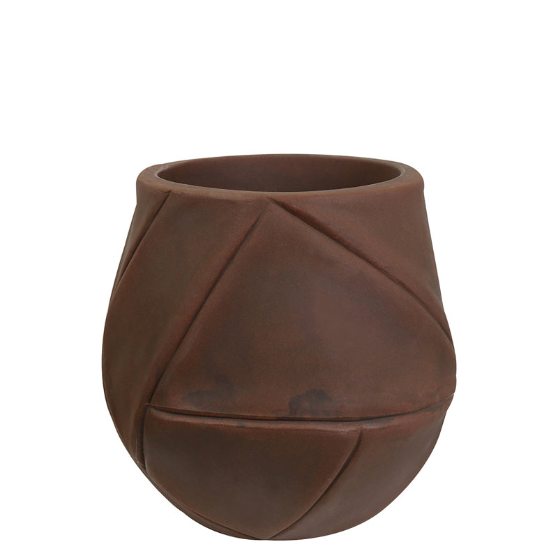 Pot à fleurs rond écologique Dellah ECOBO, utilisation intérieure / extérieure quatre saisons Guarani, Brun