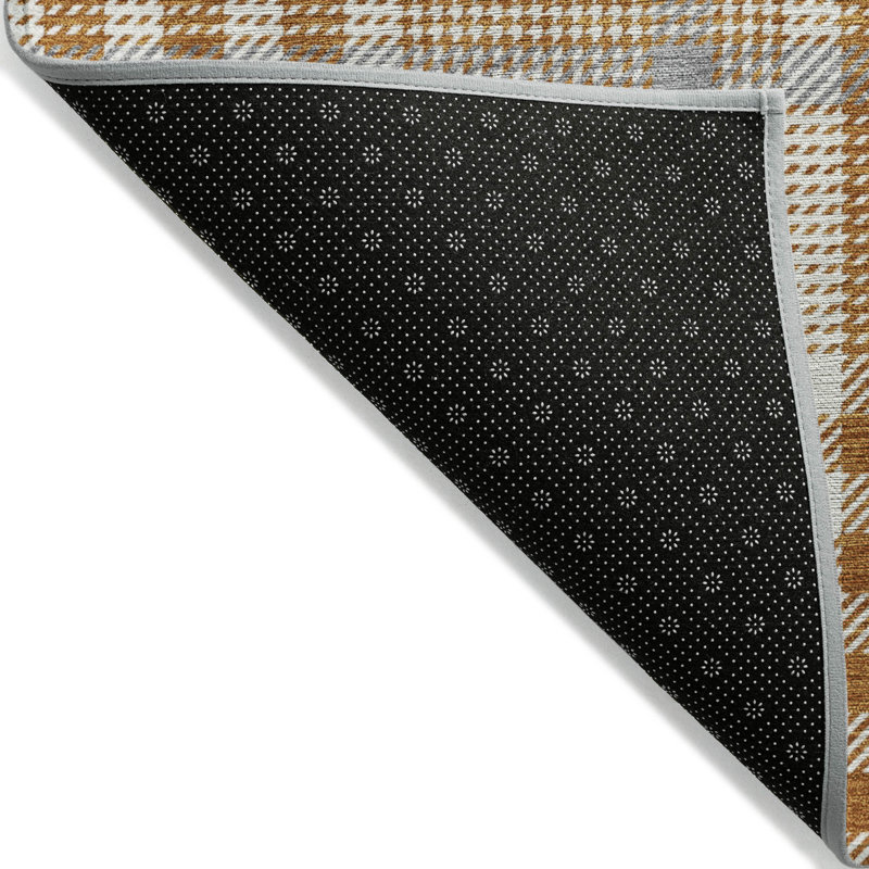 Paprika Plaid Flat Woven Synthetic Indoor/Outdoor Rug