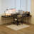 Black Solid Wood L-Shaped Desk-1464434010