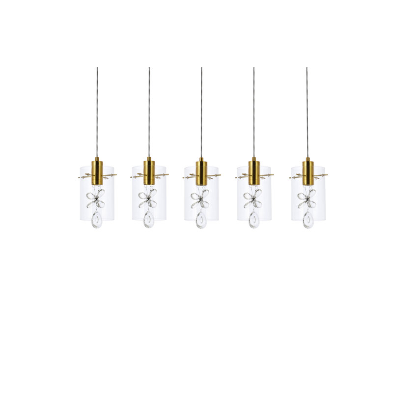 Hoyle 5 - Light LED Kitchen Island Pendant, Gold