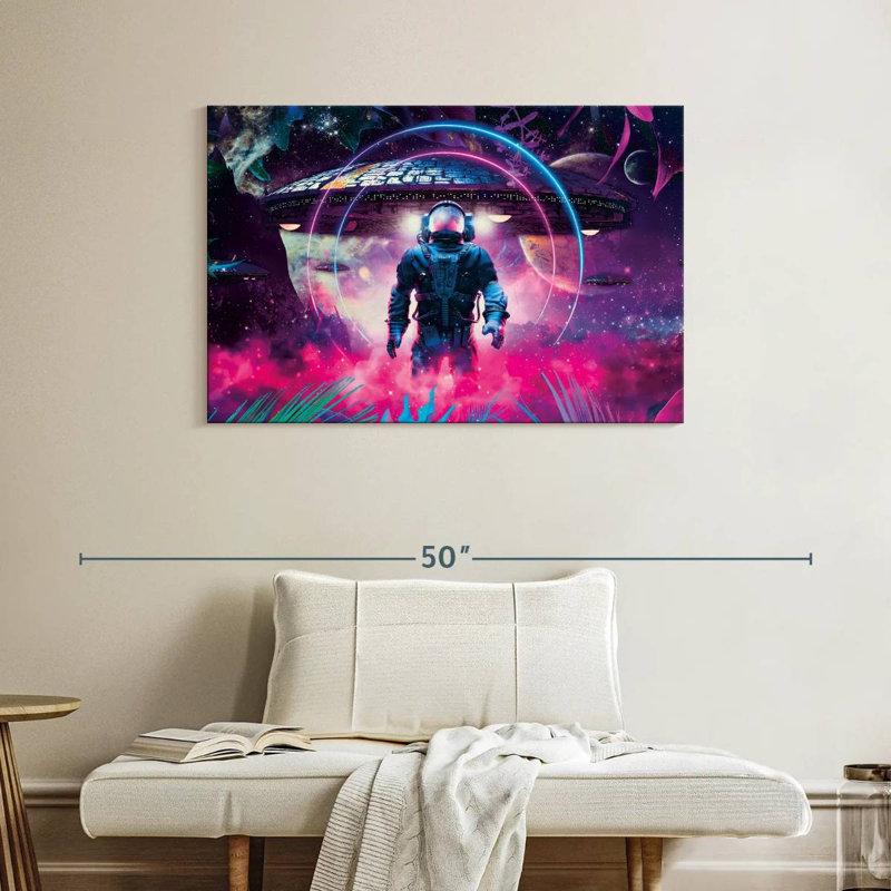 Kelan, astronaute et vaisseau spatial, H 26 po x l 39 po