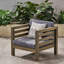 Fauteuil club en bois avec coussins d'eau, gris, coussins intérieurs gris Mid-Century