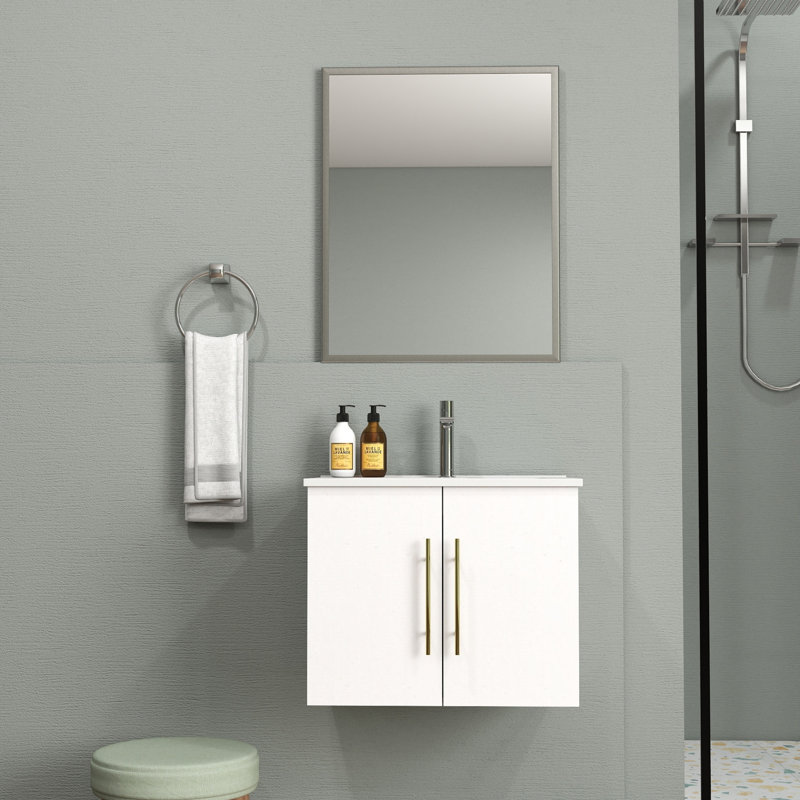 Meuble-lavabo mural avec lavabo en céramique