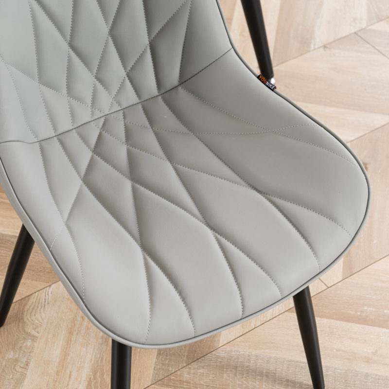 Chaise d'appoint rembourrée en similicuir Chardee, Gris