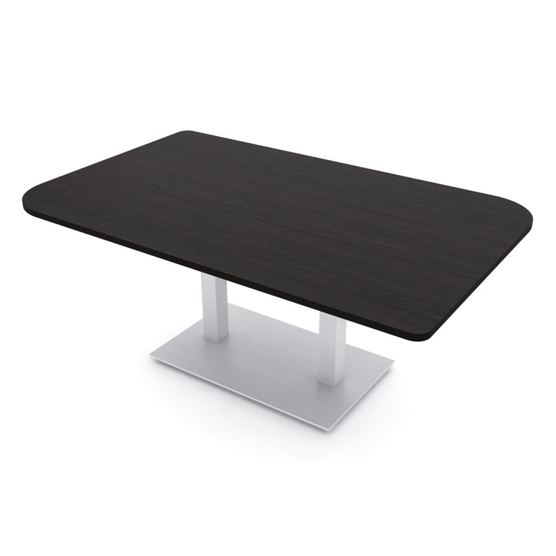 Table de conférence Ogren Duo, L 72 po x l 48 po, Cyprès noir, Argent argent