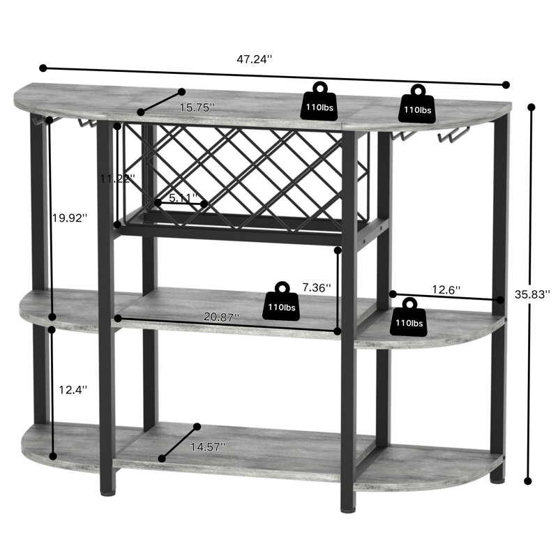 Armoire pour 10 bouteilles / porte-bouteilles de vin et support de rangement en verre Quavis, Gris