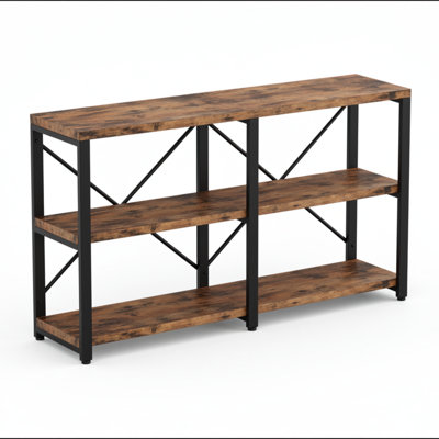 Console de style industriel à 3 niveaux avec entrée et table de couloir rustique
