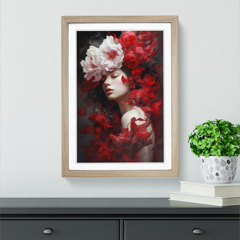 Floral Art Realism Art - Framed Print, Oak Framed, 34cm H x 25cm W