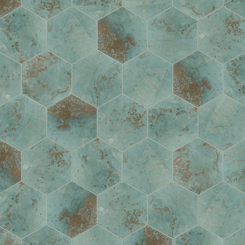 Carreau de porcelaine et de mur en zinc 10 po x 11 po Zinc Hex