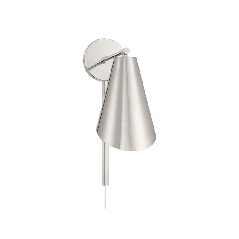 Armed Sconce, Polished Nickel