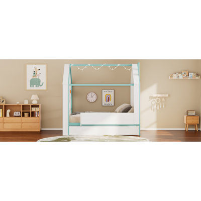Lits avec rangement, cadre de maison en panneau de fibres à densité moyenne, chambre d'enfant moderne