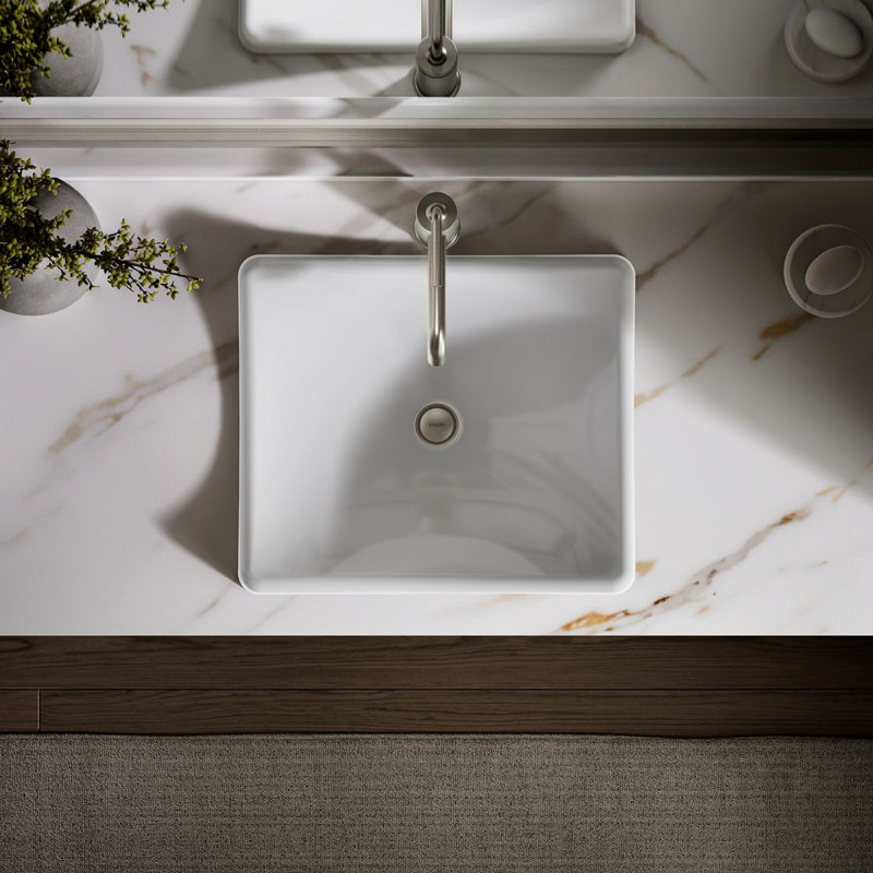 DemiLav Metal Specialty Vessel Bathroom Sink, White