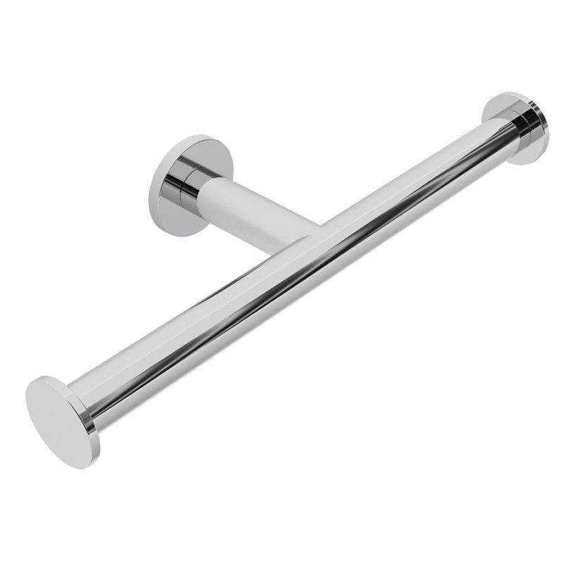 Kubic Open Double Toilet Paper Holder, Polished Chrome