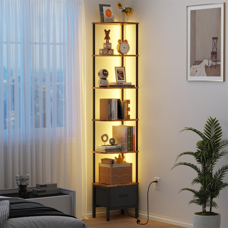 37cm W Metal Standard Bookcase, (5 Shelves) 191cm. H x 37cm. W x 27cm. D