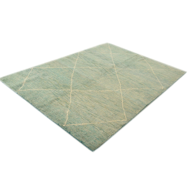 Tapis ivoire turquoise 5x8 Pinson