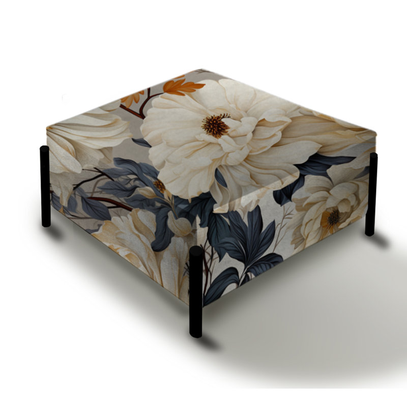 Grand repose-pieds carré Ethereal Blooms - Plants