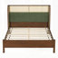 Structure de lit en noyer et en bois massif vert avec tête de lit, aucun sommier requis, parfait pour les chambres modernes