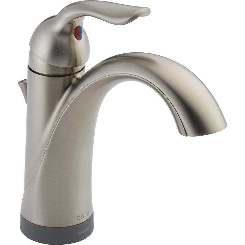 Lahara Single hole Bathroom Faucet with Drain Assembly and Diamond Seal Technology, Brilliance Stainless