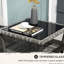 Table basse d'extérieur avec rangement, plateau en verre trempé, table d'appoint, gris, construction carrée en aluminium gris, verre, 2 cadres
