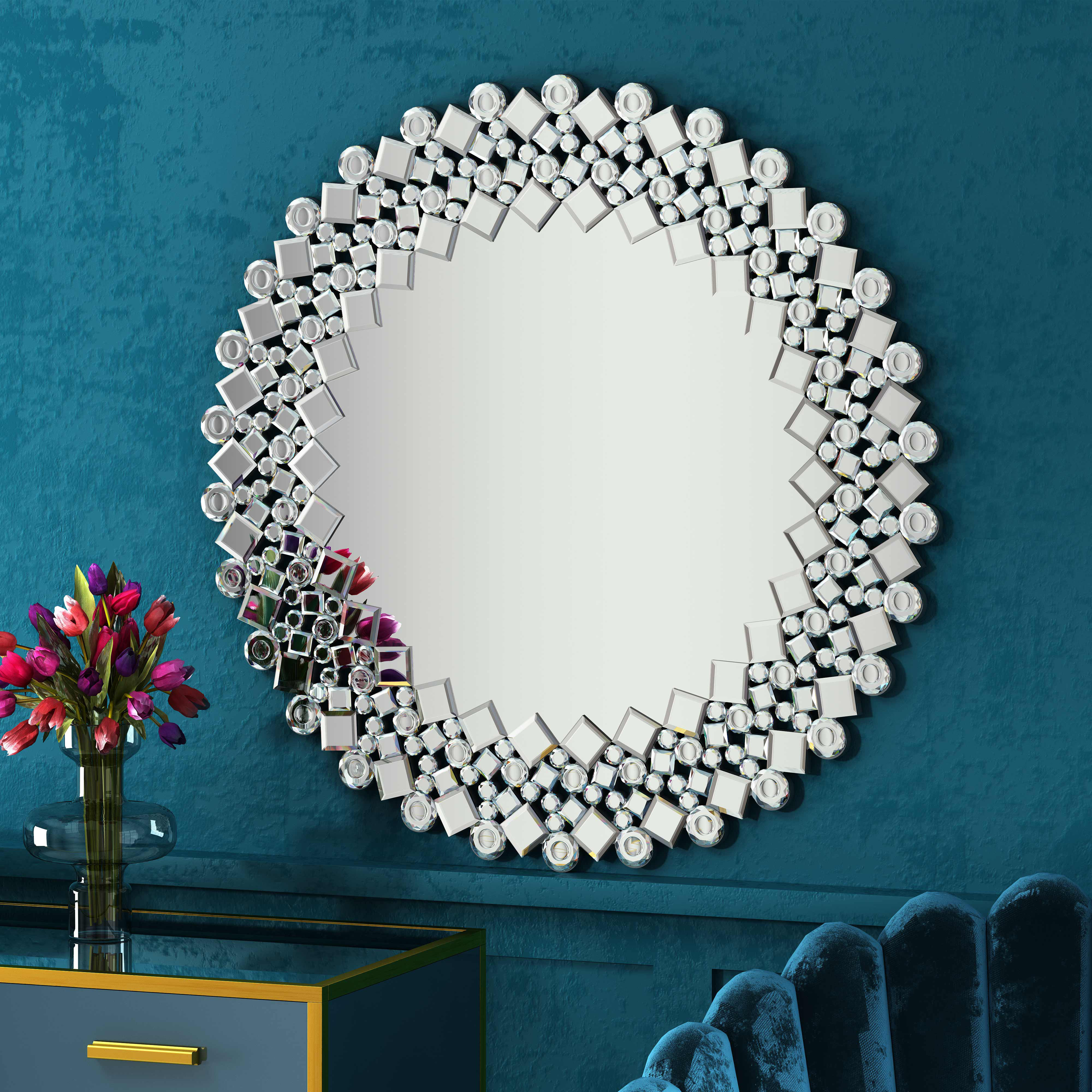 House of Hampton® Abdul-Qayyum Flat Wall Mirror & Reviews | Wayfair