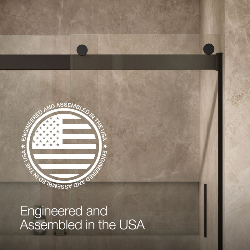 Levity 47.58" x 74" Bypass Shower Door with CleanCoat® Technology, Anodized Dark Bronze, Crystal Clear