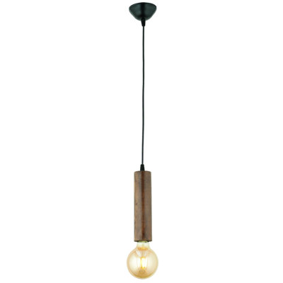 1 - Light Walnut/Black Single Pendant