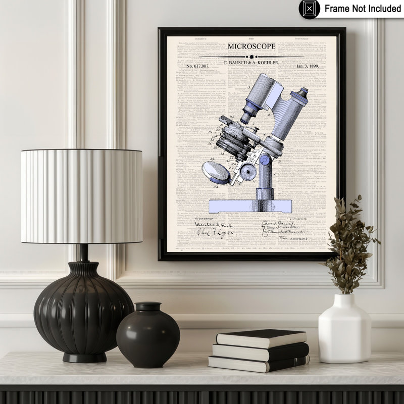 Microscope Blueprint No1, Unframed, Affiche, H 08 po x l 10 po