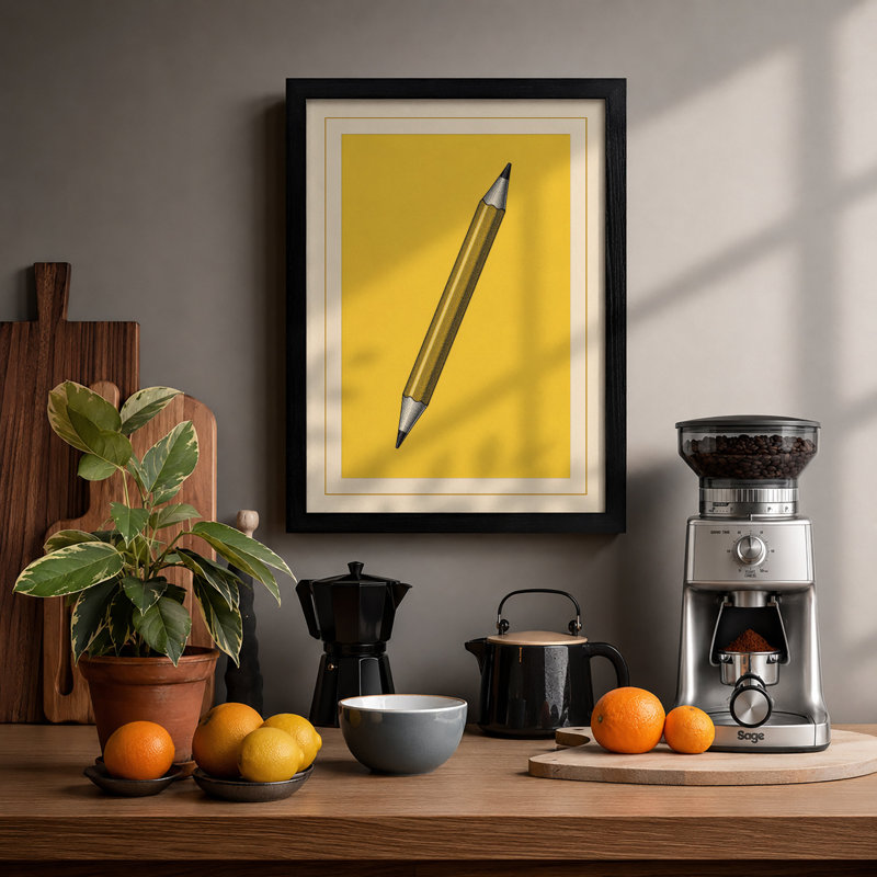 Mechanical Pencil Modern - Print, Black, A4 - 29.7 x 21.0 cm